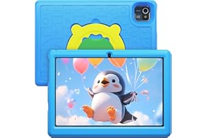Lville Kinder Tablet, Tablet Kinder 10 Zoll Android 13, 1280 * 800 HD-Display, 5000 mAh Akku, 6GB+64GB, Quad Core, KIDOZ Vorinstalliert, WiFi, Bluetooth, Doppelkamera Kids Tablet, Blau