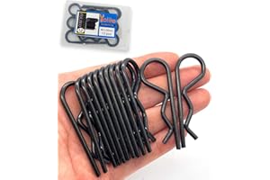 Yoliko 12 Pcs Heavy Duty Hitch Pins Clip R Clips Spring Retaining Wire Hair Pins Cotter Pin Strong Spring Tension Large Carter Pin R clip large for trailer Tractor Mower Carts Truck Black zinc M3x60mm