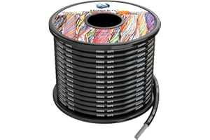 HAERKN 2.0mm² 14awg Silicone Electrical Wire Cable Black 10Meters 14 Gauge Hookup Wires kit Stranded Tinned Copper Wire Flexible and Soft High Temperature Resistance