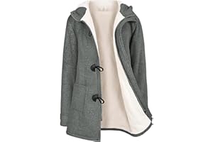 Vancavoo Wintermantel Damen Warm Winterjacke Elegant Plüsch Jacken Mantel Winter Fleece Hoodie Coat Kapuzenjacke