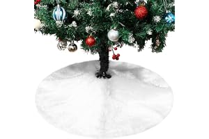 YXHZVON Vit julgranskjol, plyschvit granmatta, rund julgran fotskydd, vit julgran kjol för fest julgran dekoration (122 cm)
