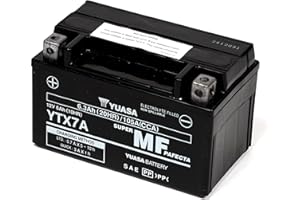 Yuasa YTX7A Batterie moto 12 V 105 CCA haute performance, AGM VRLA, sans entretien