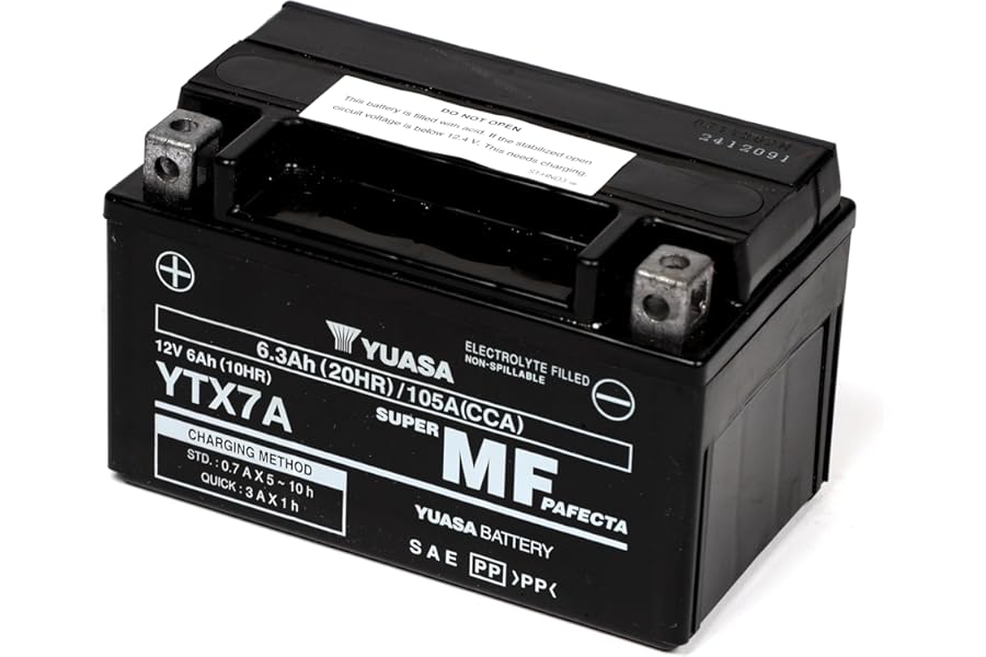 Yuasa YTX7A 12V 105 CCA Maintenance Free AGM VRLA Motorbike Battery