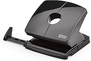 Novus B 220 - Perforatrice per carta, 20 fogli, con guida di arresto, in metallo e plastica, 3 pezzi, colore: Nero