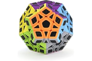 ROXENDA Dodecaedro Cube, Pentagonal Speed Cube - Fácil Giro & Juego Suave & Colores Vívido (Fibra de Carbon)