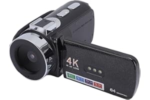 Fabater Caméra Vidéo, Caméscope Ultra HD 4K 64MP, Enregistreur de Caméra WiFi Vlogging 3 Pouces avec Zoom Numérique 28X, Vision Nocturne IR, Batterie de 4800mAh pour Youtube