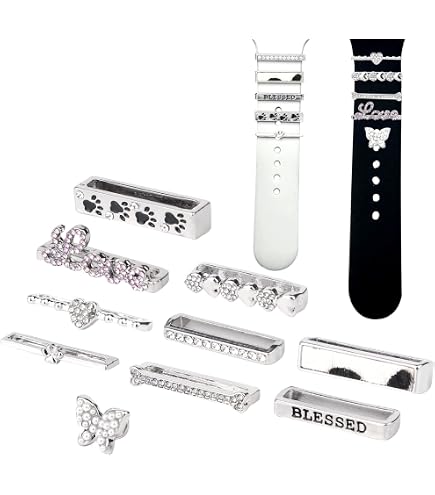 5-teiliges Set Metall-Charms Für Uhrenarmbänder – Passt Auf 18 Mm Silikonbänder