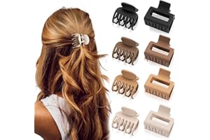 Aucuu Pinces à Cheveux Antidérapantes, 8 PCS Mini Pinces à Griffes, Petits Clips Antidérapantes, Griffes à Cheveux En Acrylique Forte Tenue, Pinces à Cheveux Mates pour Cheveux épais et Fins