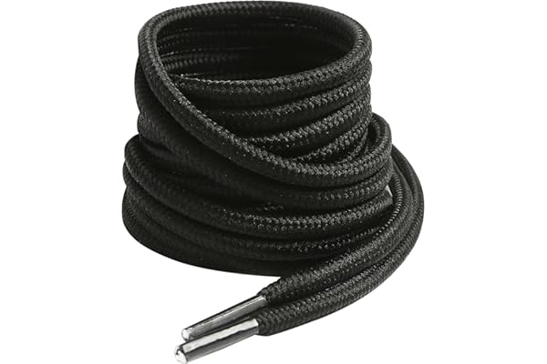 VSUDO Lacets Ronds pour Chaussures de Travail et Bottes - Diamètre 4mm Lacets Ronds Résistants pour Randonnée, Trekking et Sécurité - Homme Femme