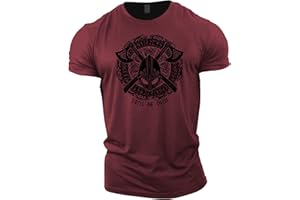 GYMTIER Sons of Odin T-shirt de sport pour homme avec casque de viking pour musculation, haltérophilie, entraînement