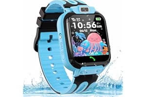 GLKYSOE Montre GPS Enfant Tracker Montre Connectée Enfant Fille Garçon,Montre Mobile LBS Anti-Perte de Traqueur de Montre IntelligentePositionnement,Smartwatch avec SOS Téléphone Caméra