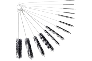 MYTHOSURGE Spazzole di Paglia In Acciaio Inossidabile Pennello per Dettagli, Spazzola per Provette per la Pulizia del Lotto per Bottiglia, Tazza, Vetro, Paglia, Thermos e Contenitori Vari(13 pezzi)