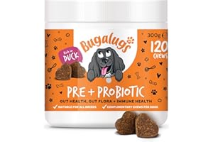 Bugalugs Probiotics for Dogs Natural Dog Treats with Pumpkin Powder for dogs – Gut Health, Sensitive Tums, Anal Glands, Scooting, Loose Stools, Smelly, Itchy Ears, Great for all dogs