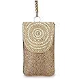 Vanya Handicraft Collection Women's LONGING TO BUY Pearl Clutch Silk Saree Clutch Mobile Pouch Waist Clip Ladies Purse Gift, Copper-1, S