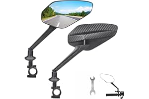 LeKuni 2 x lusterko rowerowe, ulepszone 2024, akcesoria rowerowe, lusterko wsteczne regulowane 360°, wypukłe lusterko wsteczne do hulajnogi elektrycznej, motocykla, drogi, skutera