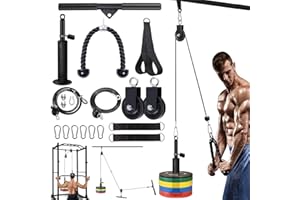 Kugooyi Weight Pulley System Home Gym Exercise Machine Strength Training Equipment Power Rack Accessories for Lat Pull Down, Biceps Curl, Forearm Workout