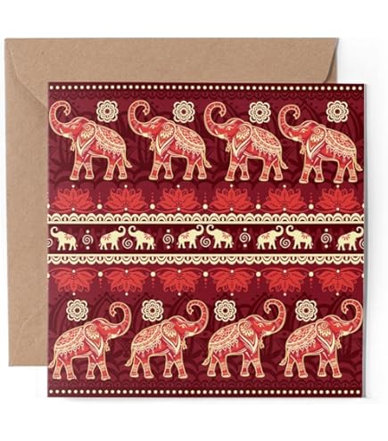 Bug Art Elephant Balloons Embossed Jewel Effect Blank Greetings Card Birthday