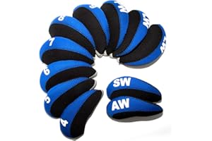 AMXKEPODA 11pcs Golf Iron Head Covers with Number Printed #4-9,PW,SW,AW,LWx2 Golf Headcovers for Iron Club