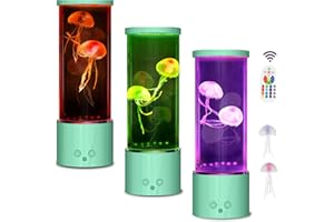 AONESY Lámpara de lava grande para medusas, 17 colores, ajuste de medusas, acuario, lámpara de lave, decoración de escritorio, para niños, amigos, amantes de cumpleaños