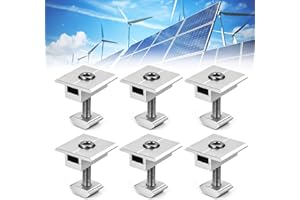 Sweetone Solarmodul Halterung, 6 Stück Mittelklemme, Aluminiumlegierung Solarpanel Halterung Befestigung für PV Module Halterung Mittelklemmen Halterung Mittelklemme für Gerahmte Panels 30mm