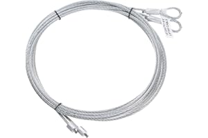 sourcing map 2 Unidades Cable para Puerta de Garaje de 2.8 Metros (9.6 Pies), 3 mm de Diámetro, Cable de Alambre de Resorte de Torsión, Cable de Acero Galvanizado para Colgar