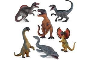 LiRiQi Leksaker för barn, realistisk och detaljerad dinosauriekollektion, T-Rex Velociraptor Brachiosaurus, presentspel för barn pojkar flickor 3 4 5 6 7 8 9 år gammal