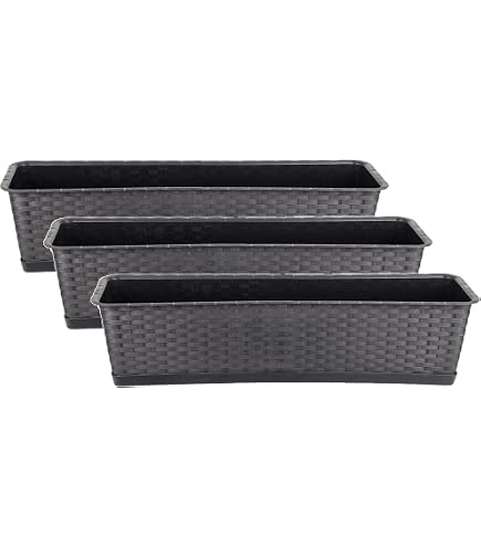 Untersetzer fr Balkonkasten Blumenkasten Pflanzkasten aus Kunststoff 80 cm  Farbe terrakotta: Amazon.de: Garten