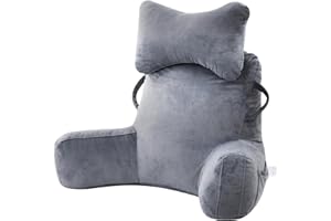 GENERIC Reading Pillow, Cuddle Cushion with Detachable Neck Roll & Higher Support Arm, (60-90) x77x40cm Backrest Support Pillow Lumbar Cushion Sofa Back Chair Bed Rest for Reading Relaxing Watching TV