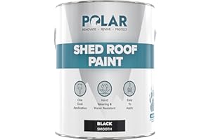 POLAR SPECIALIST COATINGS Polar Shed Roof Paint - Black 2.5 Litre | Instant Waterproofing Protection for Felt, Shed & Garage Roofs | Smooth & Decorative Finish | Durable Shed Paint for Exterior Use