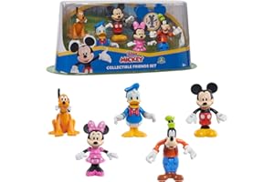 MICKEY & MINNIE Famosa - Mickey, Pack de 5 Figuras articuladas de 8 cm, con Varios Personajes de Disney como Mickey Mouse, Minnie, Pluto, Goofy y el Pato Donald, para niños pequeños Desde los 3 años