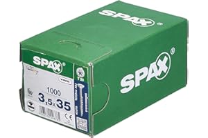 SPAX Vis universelle, 3,5 x 35 mm, 1000 pièces, Filetage partiel, Tête fraisée, T-STAR plus T20, 4CUT, WIROX - 0191010350355