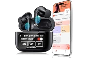 HAONLOOSN AI Language Translator Earbuds,144 Languages Bluetooth Translator Device and Accents 11 Offline Language Translation, Two-Way Translator Earphones for Language Learning/Travel/Business (Black)