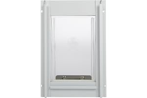 IDEAL PET PRODUCTS SINCE 1979 Ideal Pet Products Deluxe Aluminum Pet Door with Telescoping Frame, Super Large, 15" x 20" Flap Size, White