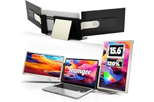 Teamgee Portable Monitor for All Laptops, 15.6" 1080P FHD IPS 120% sRGB, 235° Rotation, Detachable, Plug & Play, Compatible with Windows/Mac/Chrome/PC (delivered with hub)