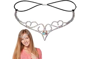 TRAZIEWELL Head Chain Hair Jewellery Sparkly Bling Bling Luxury Girls Rhinestone Elastic Hairband Silver Fashion Headwear 4216