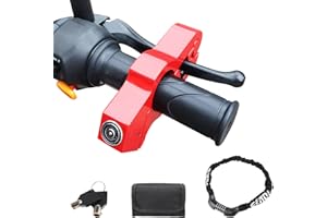 Indtol Motorcycle Lock, Universal Motorcycle Handlebar Throttle Lock, Front Brake and Clutch Locks for Mountain Bicycles, ATVs, with Motorcycle Saddle Bag and 5-Digit Code Motorcycle Chain Lock