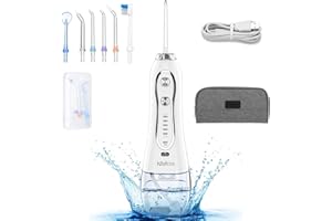 H2ofloss Hydropulseur Jet Dentaire Portable Irrigateur Oral Professionnel Sans Fil - Hydropulseur Dentaire Rechargeable, IPX7 Etanche À L'eau, Réservoir De 300 ML,Pour La Maison Et Les Voyages (HF-6)