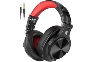 OneOdio A71 Hi-Res Cuffie Cablate Over Ear, Cuffie Musica con Audio Stereo e Shareport, Jack da 3,5 mm e 6,35 mm, Studio Registrazione, Monitoraggio Professionale e Mixaggio Cuffie Pieghevoli, Rosso