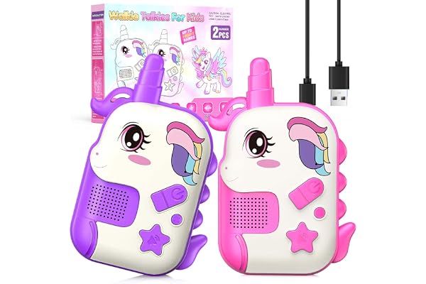 Talkie Walkie Enfants Rechargeable, Jouet Fille 3 4 5 6 7 8 Ans Licorne Toki Walki Jouet Fille 3-8 Ans Cadeau Enfants 3 4 5 6 Ans Talkie Walkie Idée Cadeau Pâques Anniversaire 3-8 Ans Jeux d'extérieur