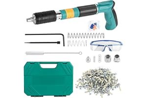 KEDIFOAI Pistola Manuale Sparachiodi, Pistola per Unghie Sparachiodi, Portatile Nail Gun Silenziatore Regolabile Pistola Per Chiodi In Acciaio Pistola Per Chiodi Pistola (60pcs)