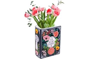 HUIPALON Small Book Shaped Decorative Vase, Ceramic Book Vase for Flowers, Unique Book Flower Vase Modern Decorative Vase for Home Office Bookshelf Living Room Bedroom Decor