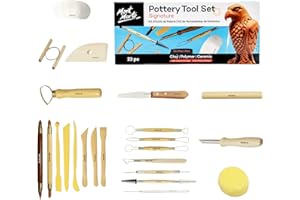 Mont Marte Herramientas Arcilla – 23 Herramientas de modelado en diferentes tamaños y formas – Ideal para Arcilla, Polimérica, Cerámica – Incluye Etui