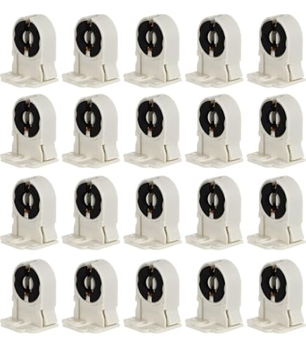PATIKIL T8 TL-lamphouder, verpakking van 12 G13 lampvoet LED TL-buisfitting 500 V niet-geschakelde draaitype lamphouder vervanging, 26 x 32 x 13 mm