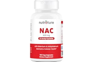 Liver Support & Repair NAC Supplement – Organic NAC N-Acetyl-Cysteine 600Mg., Selenium 25Mcg & Molybdenum 50Mcg – Formulated to Help Liver Detox, Kidney Function, & Lung Health by Nutreture, 100 Caps