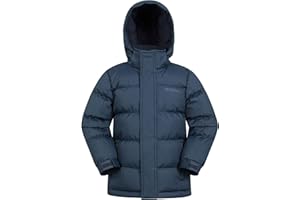 Mountain Warehouse Snow wasserabweisende Winterjacke für Kinder - gesteppte, wattierte, atmungsaktive Jacke mit Kapuze für Jungen und Mädchen, leichte Regenjacke