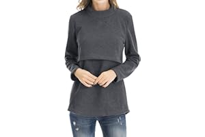Smallshow Nursing Tops Women’s Winter Long Sleeve Breastfeeding Clothes