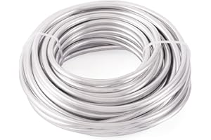 PandaHall 33 Fuß Aluminiumdraht 5mm Metall Handwerk Draht für DIY manuelle Kunst Schmuckherstellung (Silber)