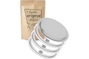 Morgenheld 3x Ersatzdichtung Silikon, lebensmittelecht, Espressokocher Dichtungsring 4 Tassen mit Edelstahl Siebeinsatz