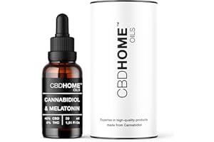 CBD HOME Oils - Aceite con CBD al 40% + Melatonina - 30 ml - Fórmula con 12.000 mg de Cannabidiol - Base de Coco y Cáñamo Ecológico - Registro CPNP - Con Omega 3-6-9 - Fabricado UE