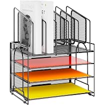 Paper Tray PLSOPPKG 5 Tier Paper Letter Tray With Handle, Metal Mesh ...
